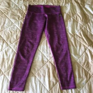 Adidas Climalite Heathered Purple Leggings Size M